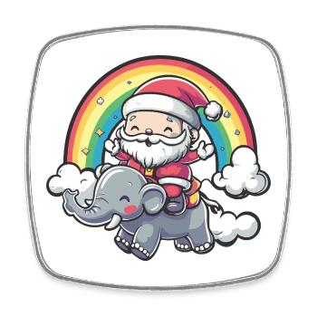 Mammoth Santa Claus Christmas - Square fridge magnet - white - Front