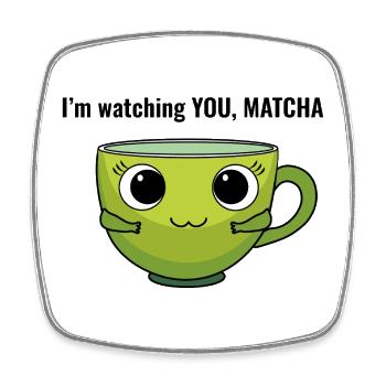 Je te regarde, Matcha - Magnet carré - blanc - Devant