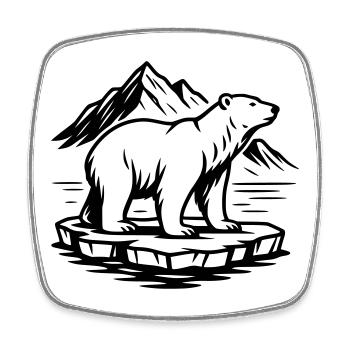 polar bear - Square fridge magnet - white - Front