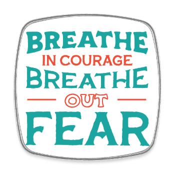 Breath in Courage - Square fridge magnet - white - Front