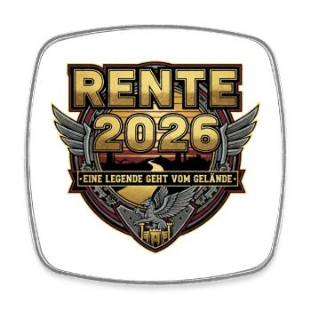 Rente 2026 Rentner Rentnerin Legende Ruhestand - Viereckiger Kühlschrankmagnet - Weiß - Vorne