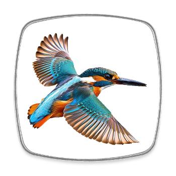 martins-pêcheurs - Magnet carré - blanc - Devant