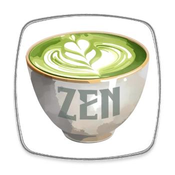 Zen Matcha Latte Watercolour - Square fridge magnet - white - Front