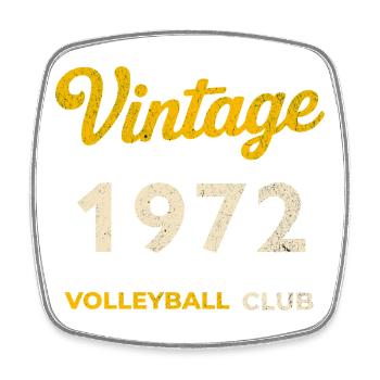 Vintage 1972 – Volleyball Club Rétro Année de naissance - Magnet carré - blanc - Devant