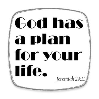 Dieu a un plan pour ta vie - Plan Gottes - Magnet carré - blanc - Devant