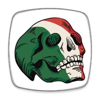 Illustration du drapeau italien du crâne - Magnet carré - blanc - Devant