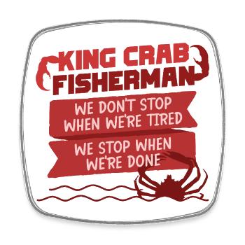 Alaska King Crab - Square fridge magnet - white - Front