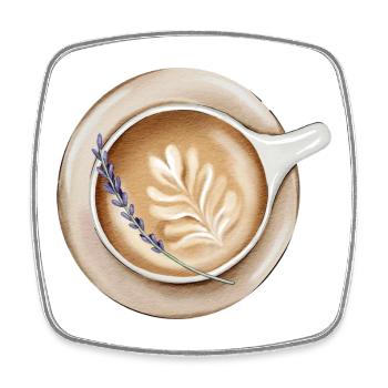 Latte Latte Design confortable - Magnet carré - blanc - Devant