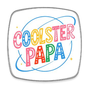 Coolest Dad Cosmic Retro Style - Square fridge magnet - white - Front