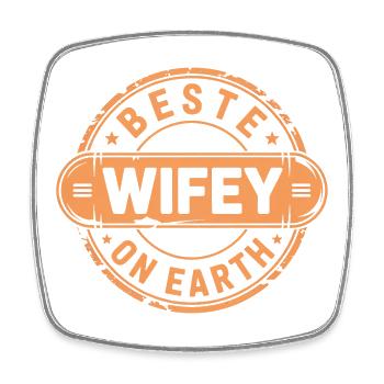 Beste Wifey Geschenk Valentinstag - Viereckiger Kühlschrankmagnet - Weiß - Vorne