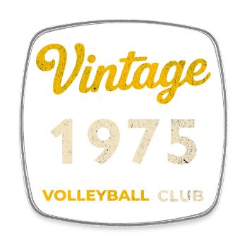 Millésime 1975 – Volleyball Club Rétro Année de naissance - Magnet carré - blanc - Devant