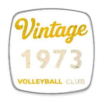 Millésime 1973 – Volleyball Club Rétro Année de naissance - Magnet carré - blanc - Devant