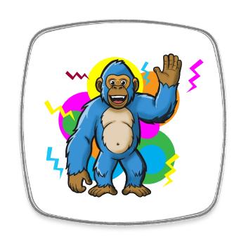 Bande dessinée motif gorille coloré - Magnet carré - blanc - Devant