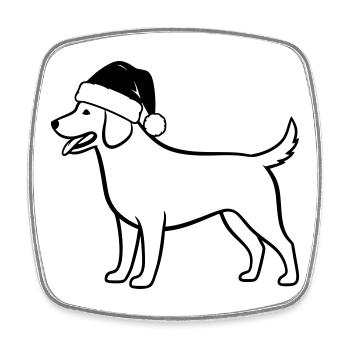 Illustration de dessin animé de chien de Noël - Magnet carré - blanc - Devant