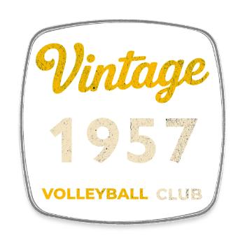 Vintage 1957 – Volleyball Club Rétro Année de naissance - Magnet carré - blanc - Devant