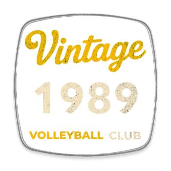 Millésime 1989 – Volleyball Club Rétro Année de naissance - Magnet carré - blanc - Devant