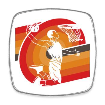 Classic Oldschool Basketball Design Retro - Square fridge magnet - white - Front
