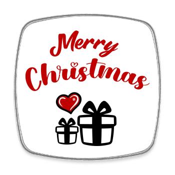 Merry Christmas - Viereckiger Kühlschrankmagnet - Weiß - Vorne