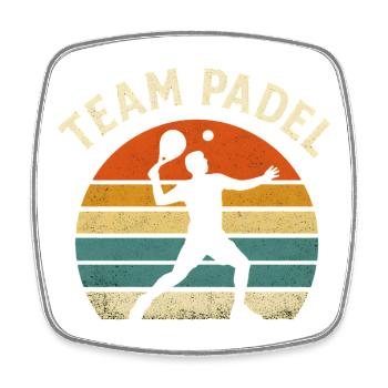 Retro Sunset Padel Team - Viereckiger Kühlschrankmagnet - Weiß - Vorne