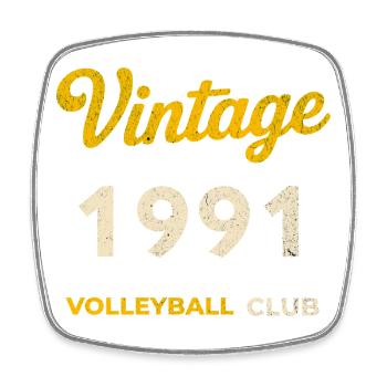 Millésime 1991 – Club de volley-ball Rétro Année de naissance - Magnet carré - blanc - Devant