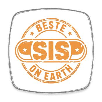 Beste Sis Schwester Geschenk - Viereckiger Kühlschrankmagnet - Weiß - Vorne
