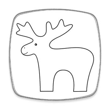 Rentier  - Viereckiger Kühlschrankmagnet - Weiß - Vorne