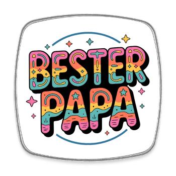 Bester papa - Viereckiger Kühlschrankmagnet - Weiß - Vorne