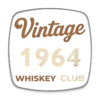 Vintage 1964 – Whiskey Club Retro Geburtsjahr - Viereckiger Kühlschrankmagnet - Weiß - Vorne