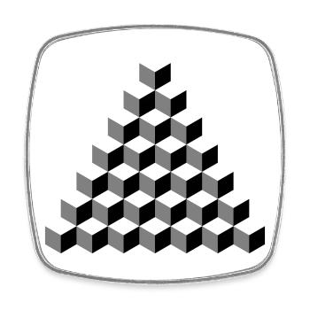 Isometric Cube Pyramid - Square fridge magnet - white - Front