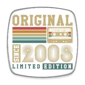 Original 2008 Vintage Vintage Birthday Retro - Square fridge magnet - white - Front