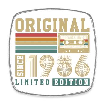 Original 1986 Vintage Vintage Anniversaire Rétro - Magnet carré - blanc - Devant
