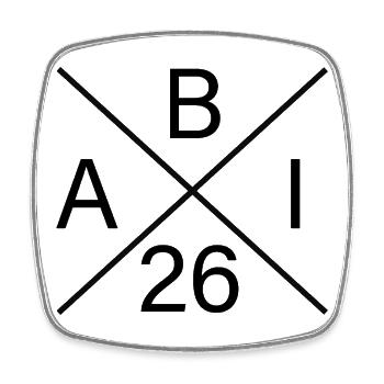 ABI_26 - Viereckiger Kühlschrankmagnet - Weiß - Vorne