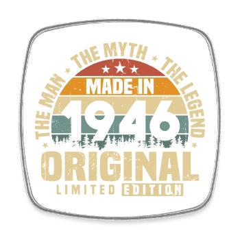 Vintage 1946 Born Original Birthday Gift - Square fridge magnet - white - Front