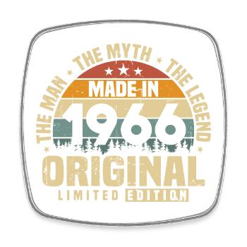 Vintage 1966 Born Original Birthday Gift - Square fridge magnet - white - Front