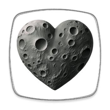 MOON LOVER - peace & love - Magnet carré - blanc - Devant