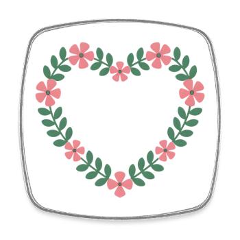 Bride Squad Blumenherz - Viereckiger Kühlschrankmagnet - Weiß - Vorne