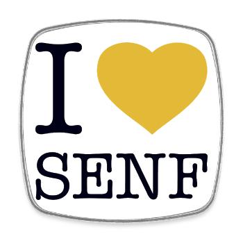 I love Senf - Viereckiger Kühlschrankmagnet - Weiß - Vorne
