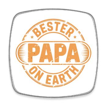 Bester Papa - Viereckiger Kühlschrankmagnet - Weiß - Vorne