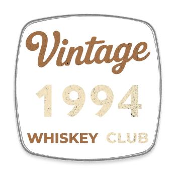 Vintage 1994 – Whiskey Club Retro Geburtsjahr - Viereckiger Kühlschrankmagnet - Weiß - Vorne