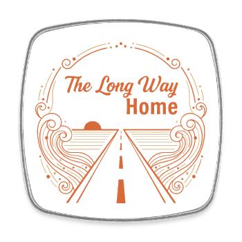 The Long Way Home – The Journey is the Goal - Square fridge magnet - white - Front