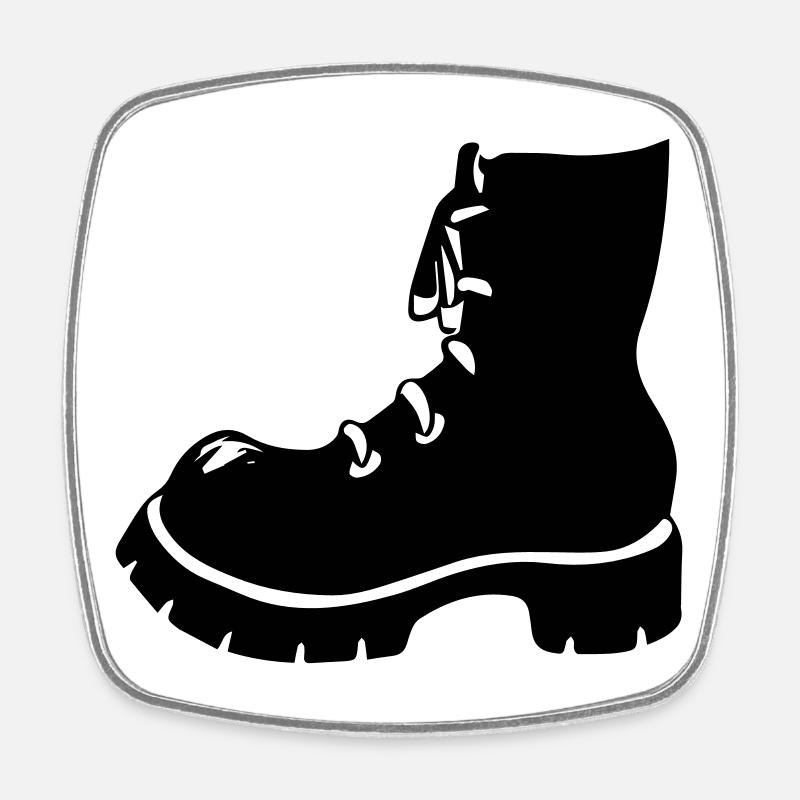 Punk Schuh Stiefel - Viereckiger Kühlschrankmagnet - Weiß
