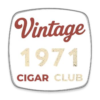 Vintage 1971 Cigar Club Retro Birth Year Gift - Square fridge magnet - white - Front