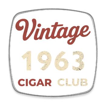Vintage 1963 Cigar Club Retro Geburtsjahr Geschenk - Viereckiger Kühlschrankmagnet - Weiß - Vorne