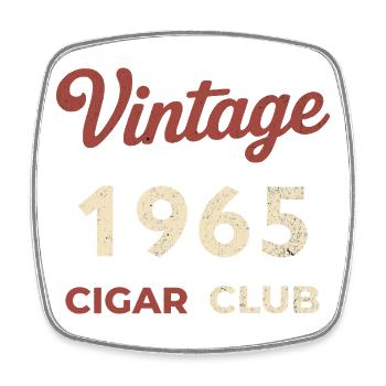 Vintage 1965 Cigar Club Retro Geburtsjahr Geschenk - Viereckiger Kühlschrankmagnet - Weiß - Vorne