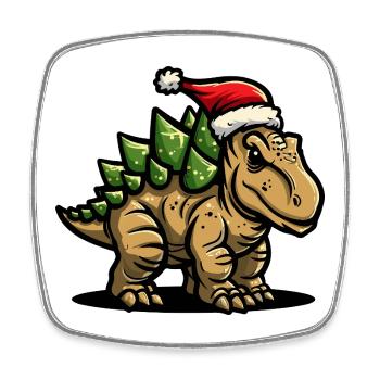 Dinosaurier stegosaurus Weihnachten - Viereckiger Kühlschrankmagnet - Weiß - Vorne