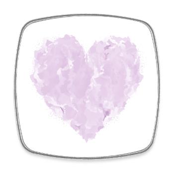 Pink heart in cloud look – soft design - Square fridge magnet - white - Front