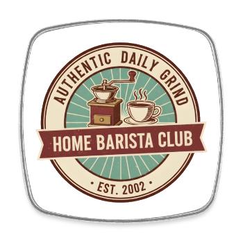Domicile Barista Club - Magnet carré - blanc - Devant