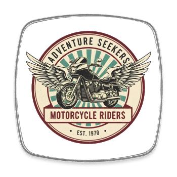 Adventure Motorcyclist Motorcycle - Square fridge magnet - white - Front