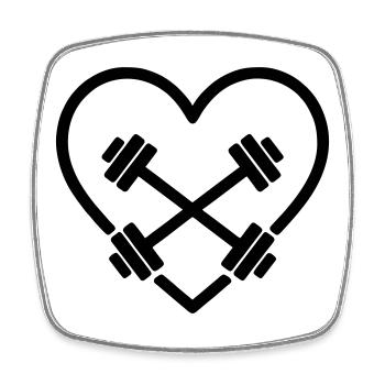Weightlifting Heart Fitness Gym Strength - Square fridge magnet - white - Front
