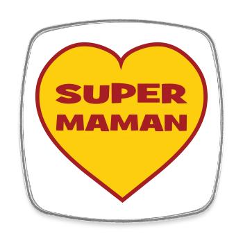 Super Mom - Mother's Day - Square fridge magnet - white - Front